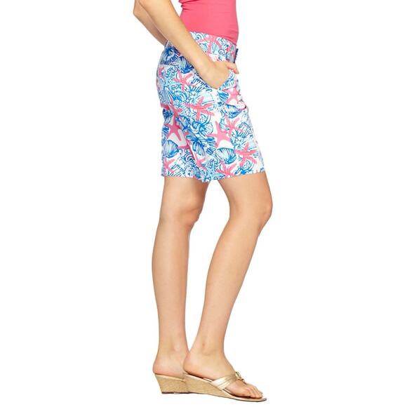 NEW Lilly Pulitzer CHIPPER SHORT Bermuda Resort White She She Shells Pink Sz 10 - Picture 3 of 14